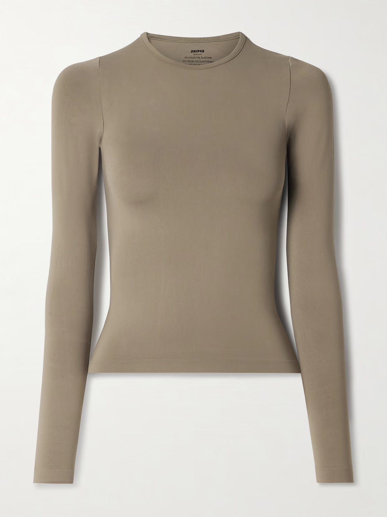 SKIMS - Soft Smoothing Seamless Long Sleeve T-shirt - Truffle | NET-A-PORTER (US)