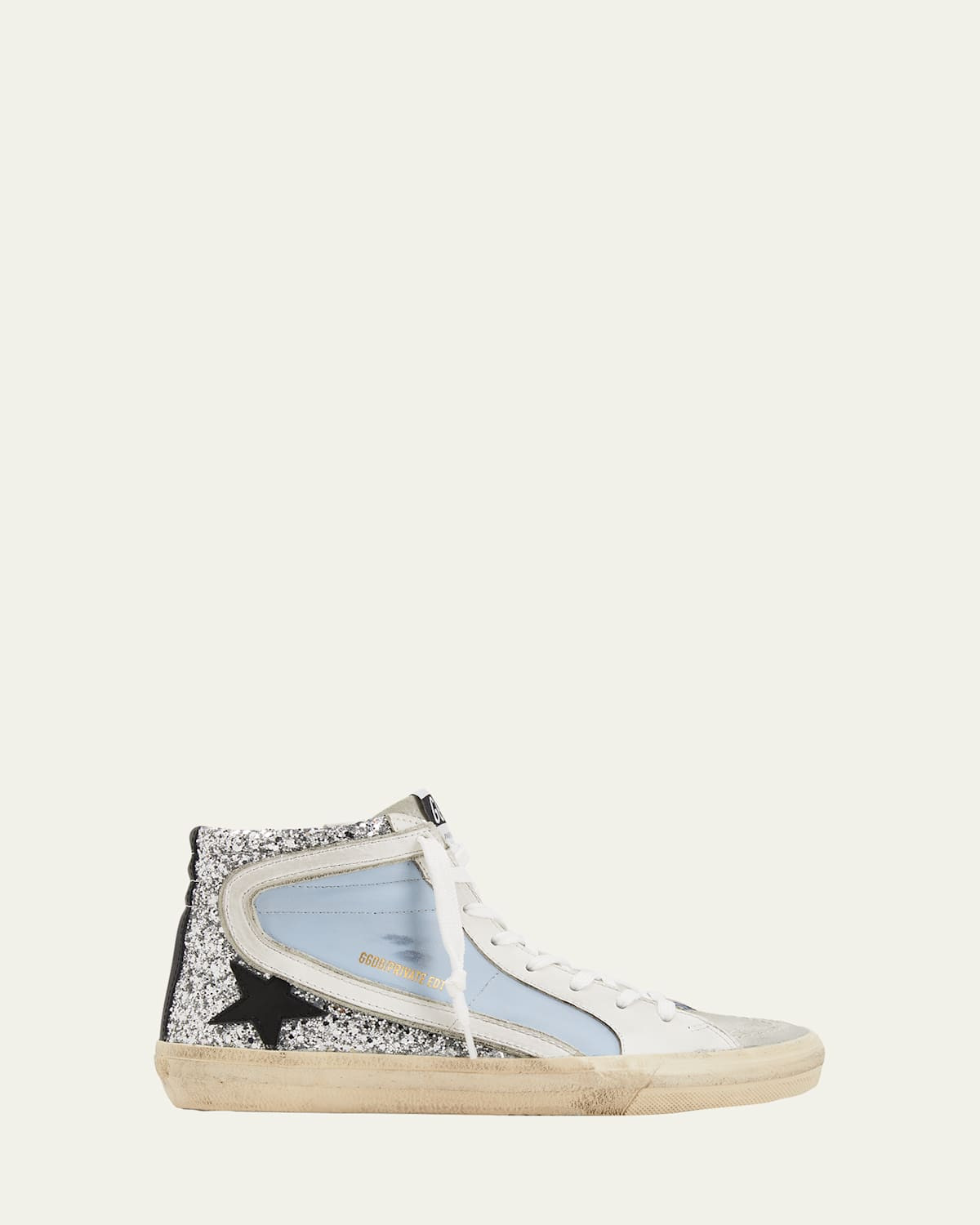 Slide Mid-Top Glitter Leather Sneakers | Bergdorf Goodman