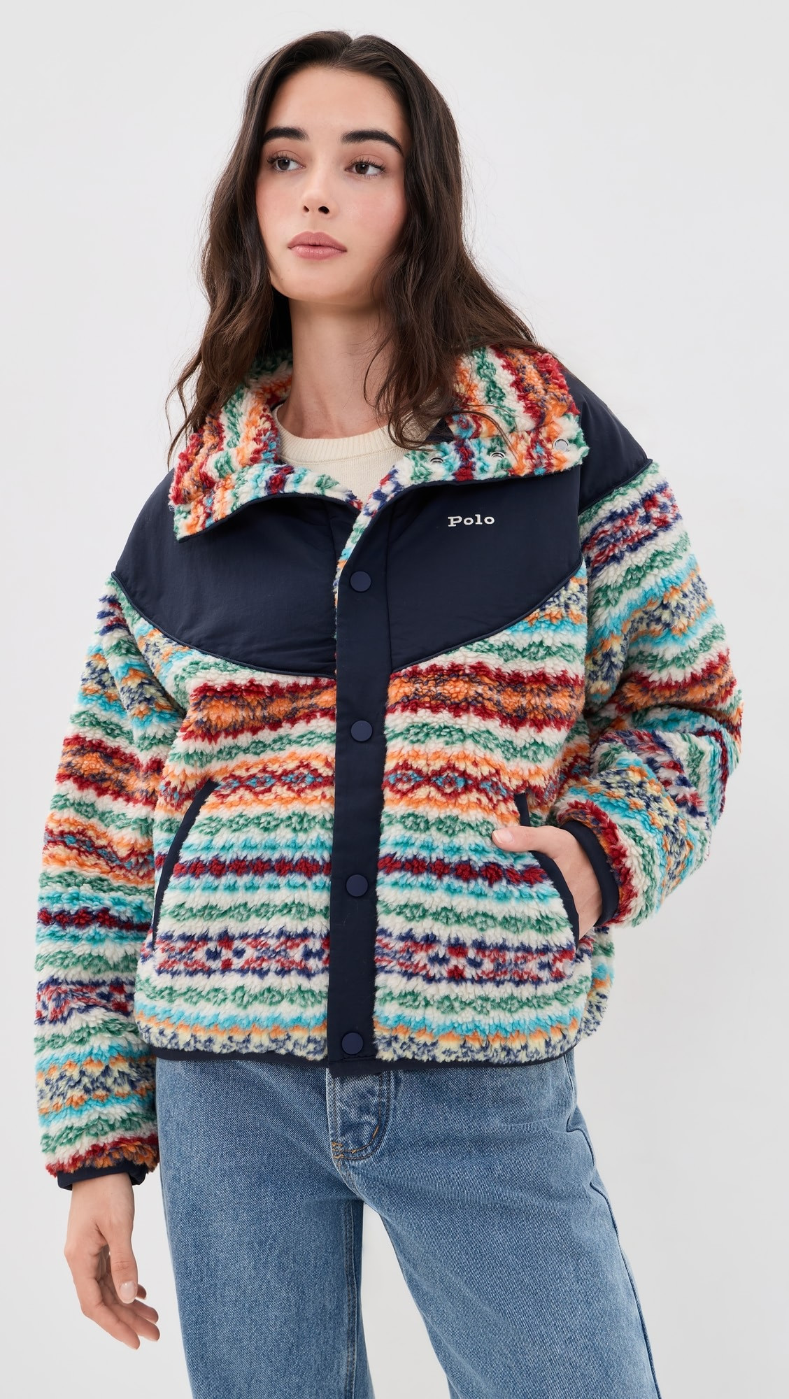 Jacquard Knit Funnel Neck Jacket | Shopbop