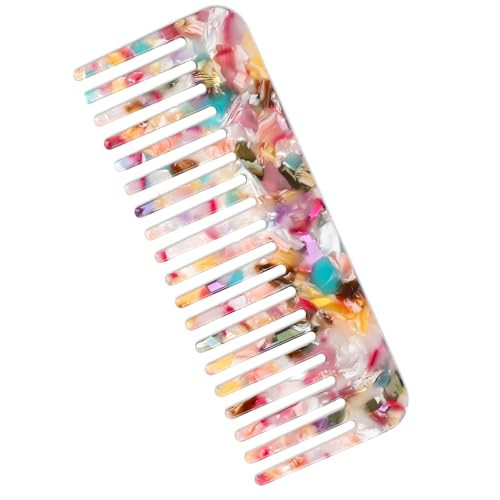 Tortoise Shell Acetate Women's Wide Tooth Comb - Detangling, Anti Static, Vintage Style for Wet Hair & Home Salon Styling | Amazon (US)