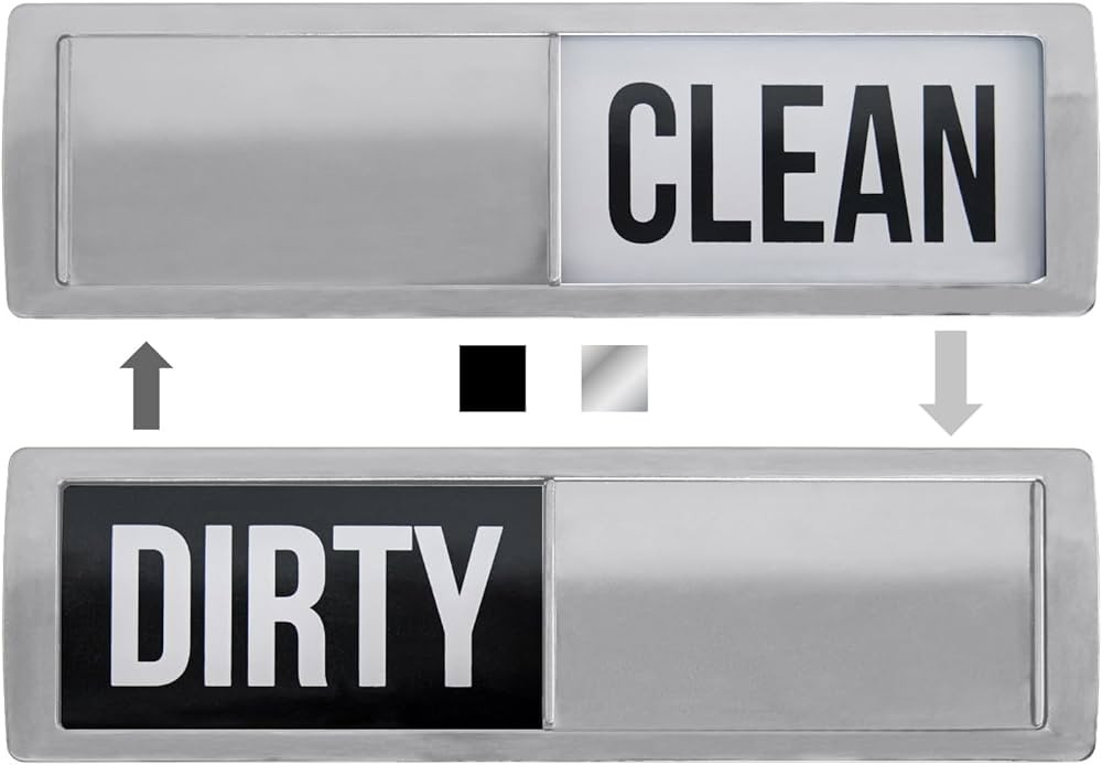 Gorilla Grip Dishwasher Magnet Clean Dirty Sign, Optional Adhesive Sticker, Easy Read, Non-Scratc... | Amazon (US)