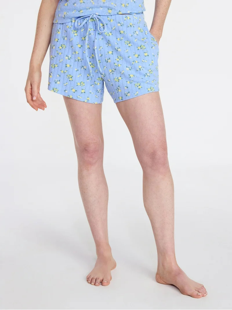 Joyspun Women’s Pointelle Knit Sleepwear Shorts, 4'' Inseam, Sizes XS-3X | Walmart (US)