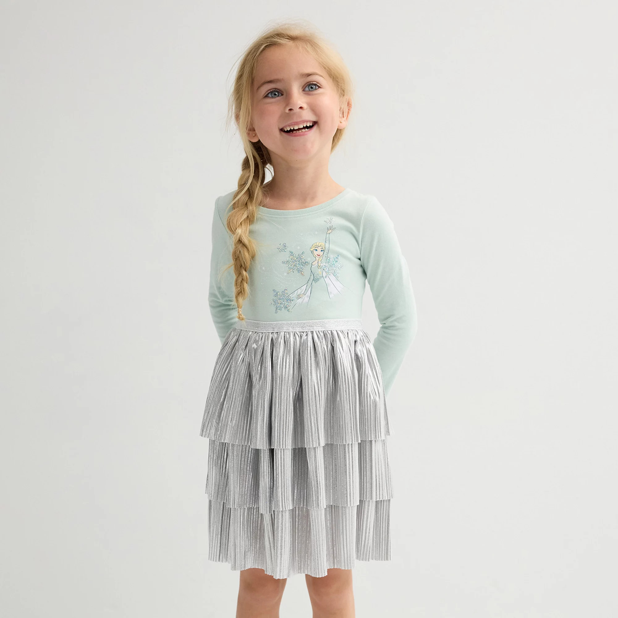 Baby & Toddler Girl Jumping Beans® Disney's Frozen Elsa Metallic Tiered Tutu Dress | Kohl's