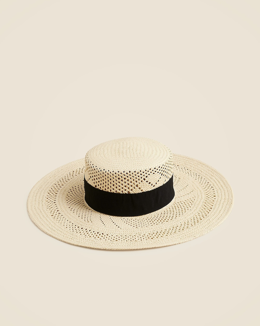 Wide-brim boater hat with ribbon | J. Crew US