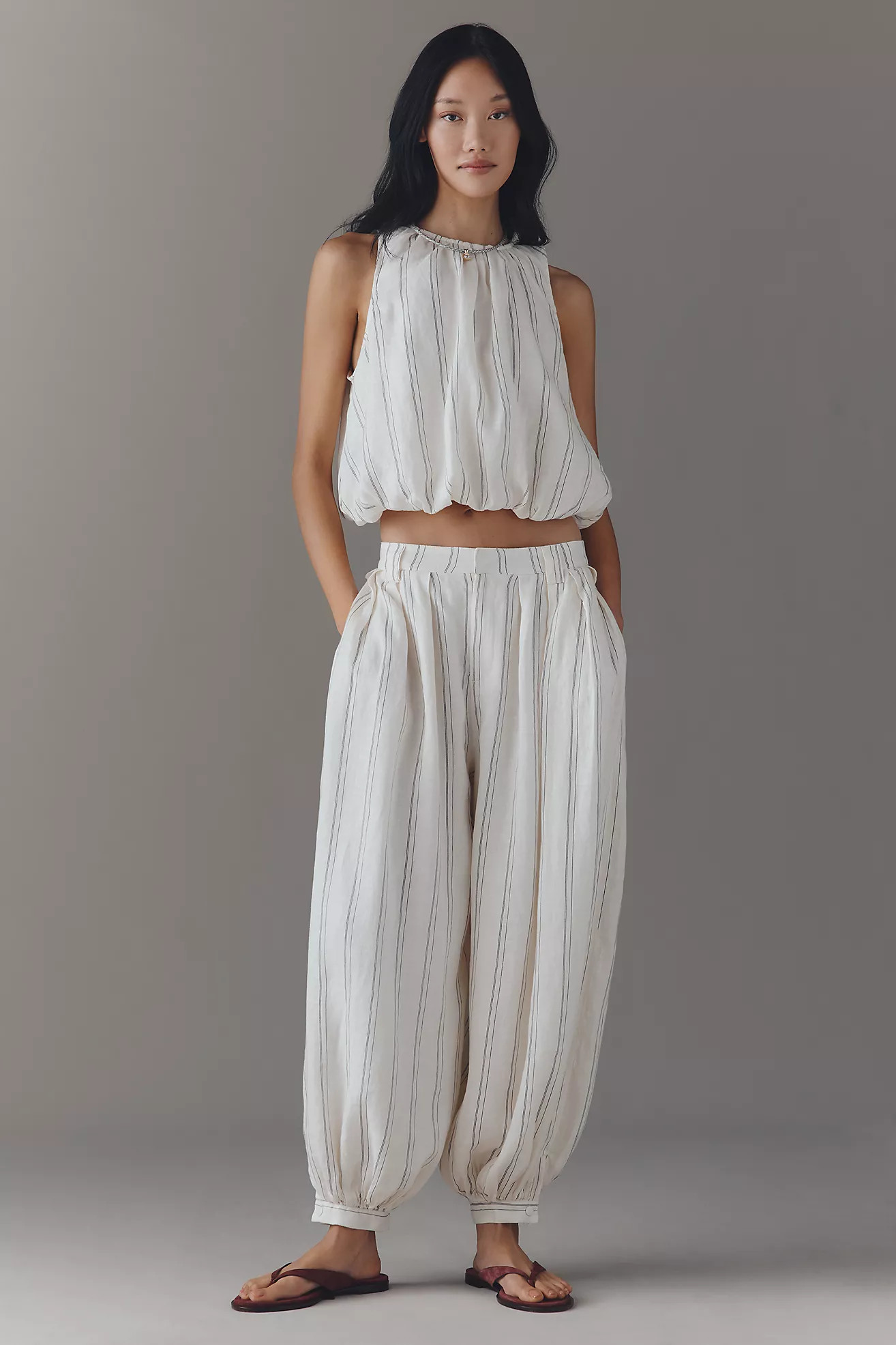 By Anthropologie Modern Genie Linen Bubble Pants | Anthropologie (US)