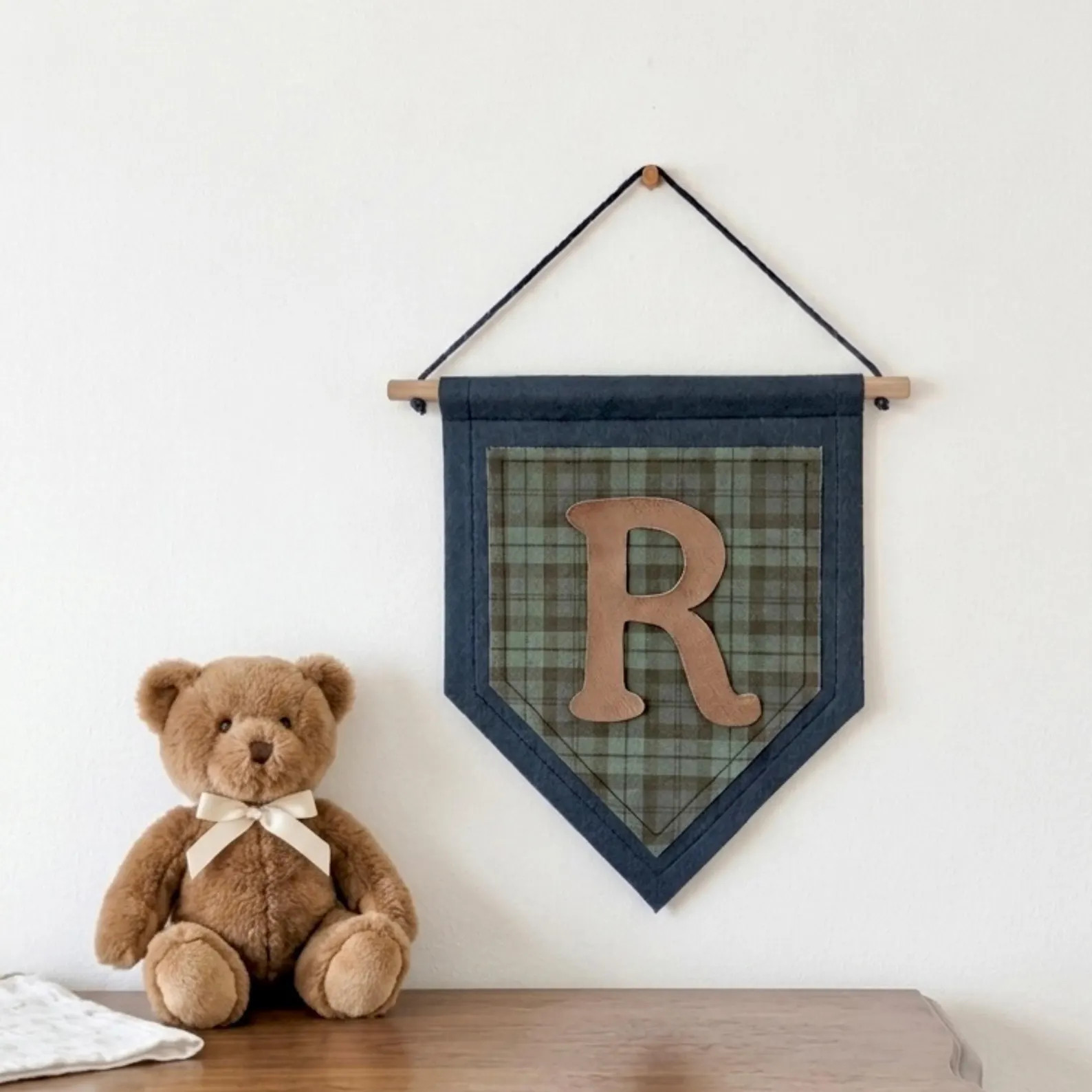 Custom Felt Banner Initial Pennant Personalized Ralph Lauren Nursery Gift | Etsy (Global)