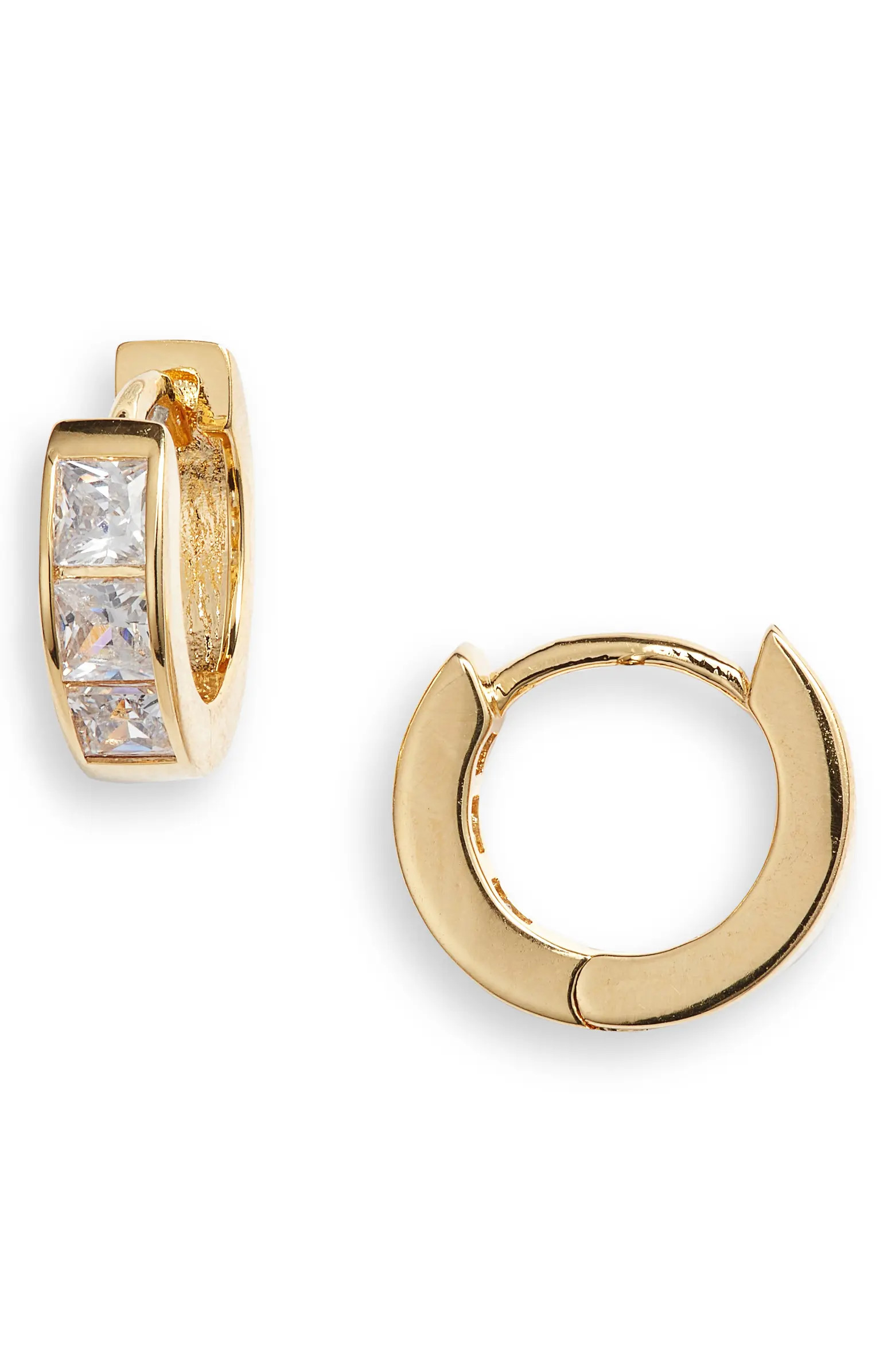 Nordstrom Channel Set Cubic Zirconia Huggie Hoop Earrings | Nordstrom | Nordstrom