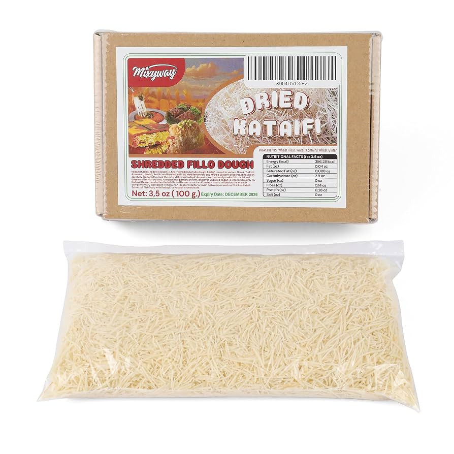Kataifi Shredded Fillo Dough 3.5 Oz (100 gr.) for Dubai Chocolate Bar Pistachio, Kadayif for Knaf... | Amazon (US)