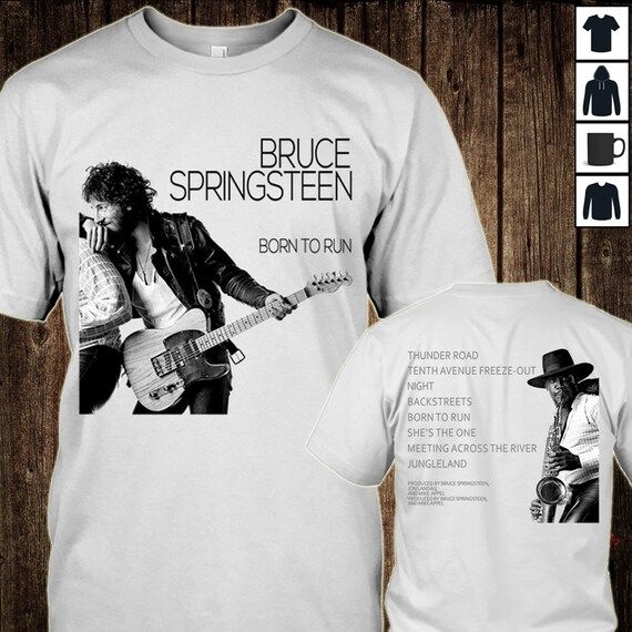 Bruce springsteen born to run double sided white t-shirt size | Etsy | Etsy (US)