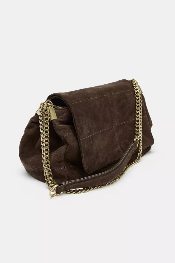 LEATHER SHOULDER BAG | Zara US