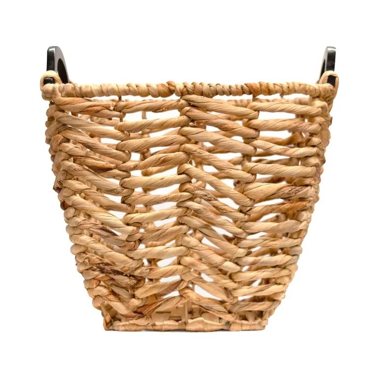 Mainstays Natural Brown Seagrass Storage Basket with Wooden Handles | Walmart (US)