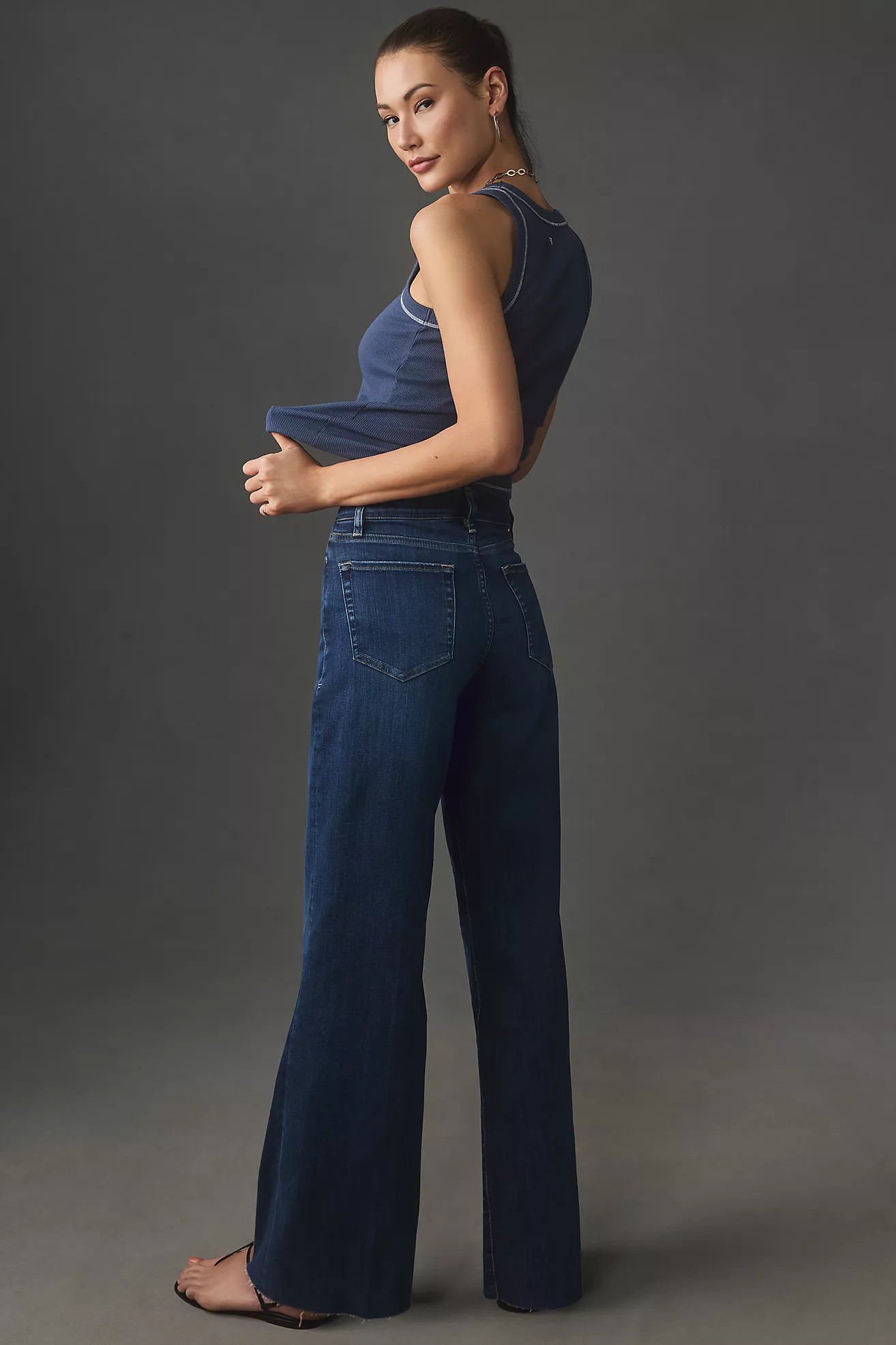 FRAME Le Slim Palazzo High-Rise Wide-Leg Jeans | Anthropologie (US)