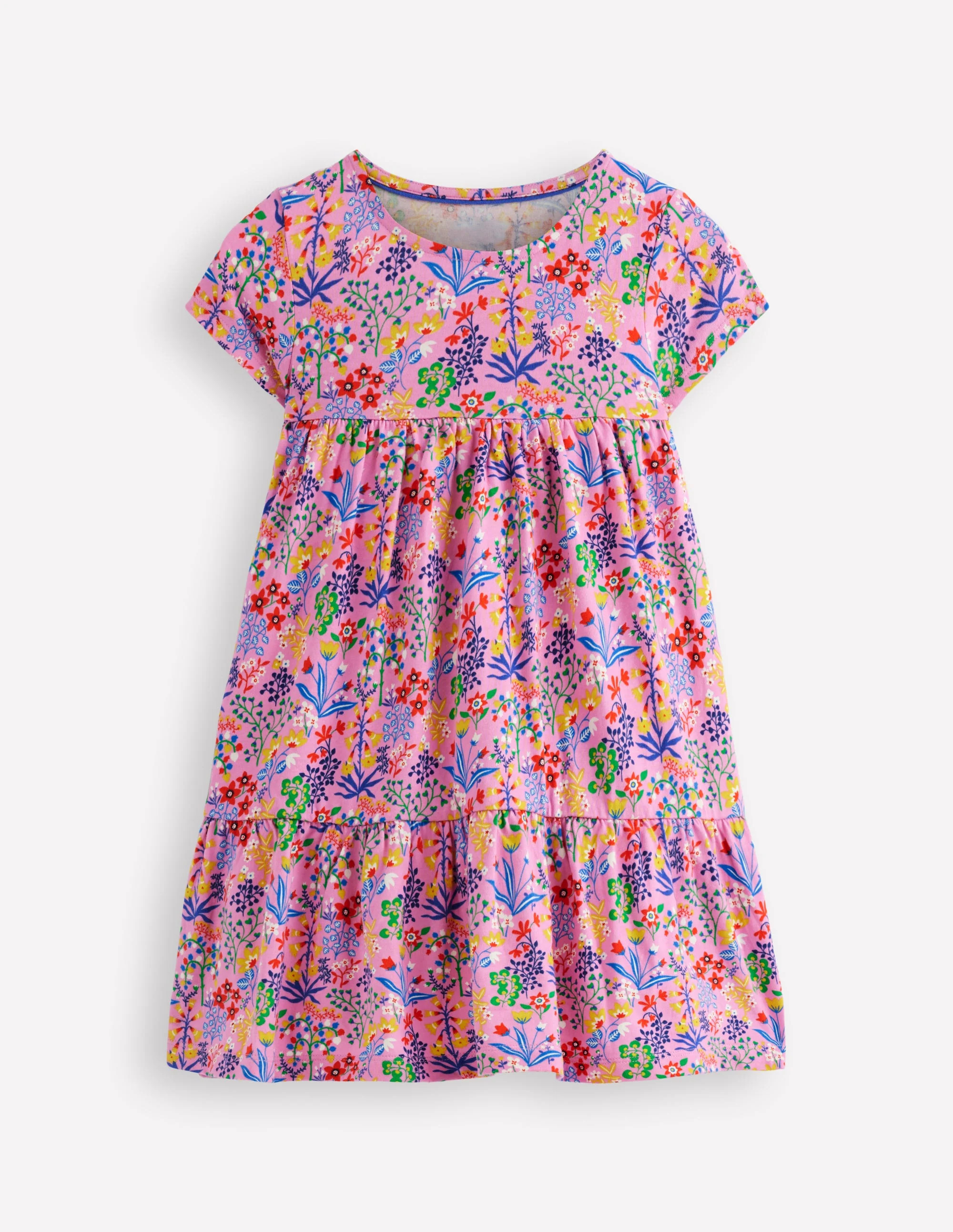 Ariel Twirly Jersey Dress-Meadowsweet Pink Garden Floral | Boden (US)