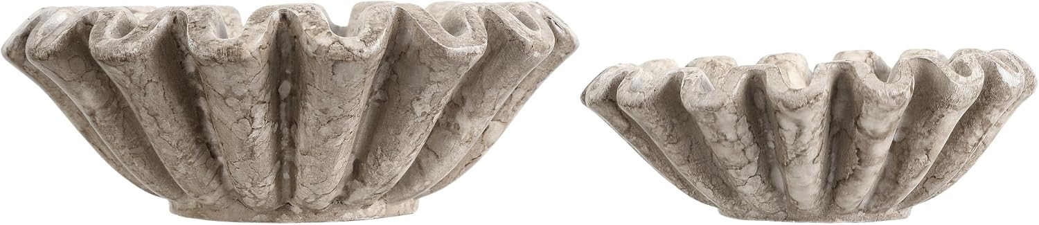 SAFAVIEH Soho Ruffle Resin Decorative Bowl Set of 2, 7" RDC4052A-SET2 | Amazon (US)