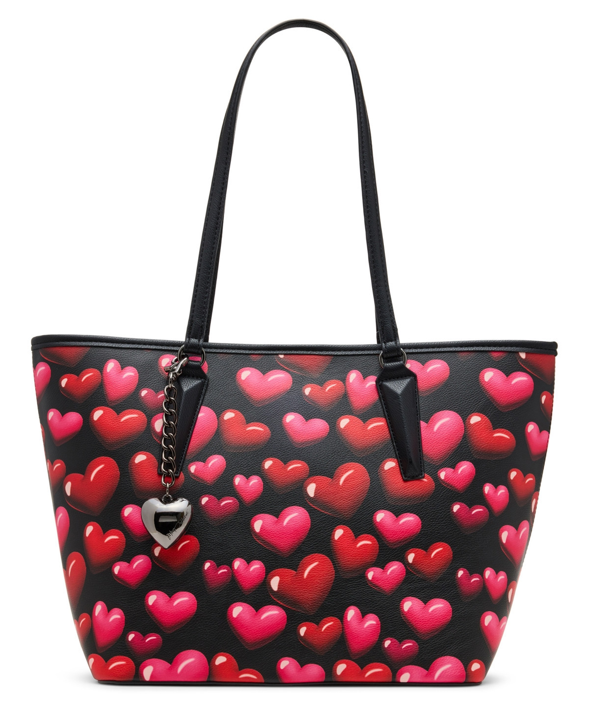 Betsey Johnson Bubble Hearts Medium Tote Bag - Black/Multi | Macy's
