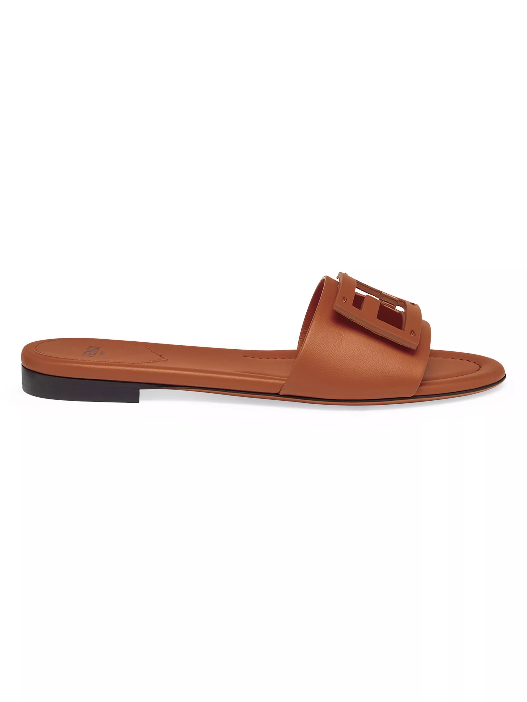 Logo Leather Slide Sandals | Saks Fifth Avenue