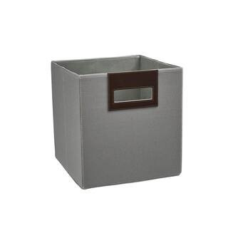 11 in. D x 11 in. H x 11 in. W Grey Fabric Cube Storage Bin | The Home Depot