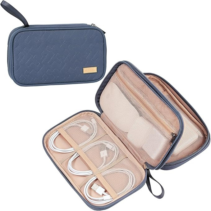 NISHEL Travel Cord Organizer Case, Double Layers Tech Electronic Case, Travel Essentials for Char... | Amazon (US)