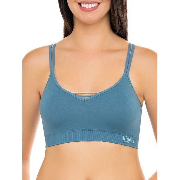Kindly Yours Women's Sustainable Seamless V-Neck Bralette - Walmart.com | Walmart (US)