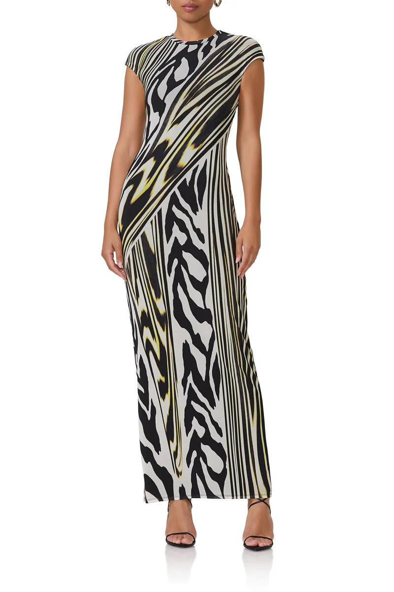 Cody Maxi Dress - Zebra Lime | ShopAFRM