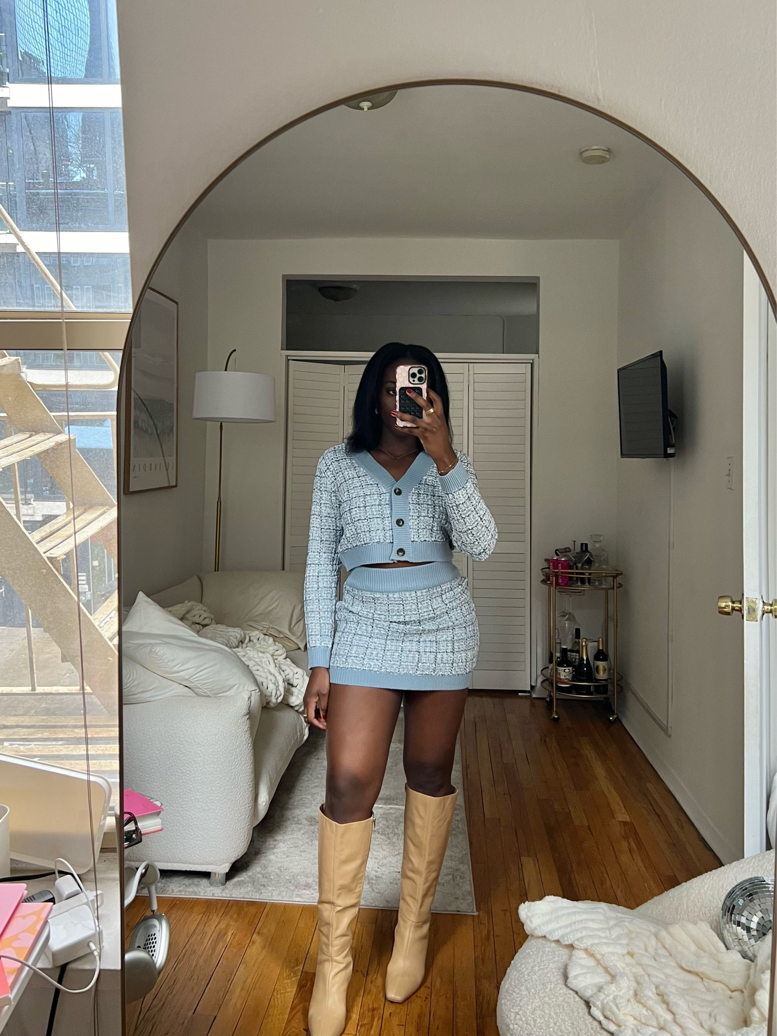 Use code NK10 to save! 
Spring outfit, chic outfit, everyday outfit, spring looks, spring fashion, two piece set, knee high boots, matching set, mini skirt set, tweed outfit 

#LTKsalealert #LTKfindsunder50 #LTKSpringSale