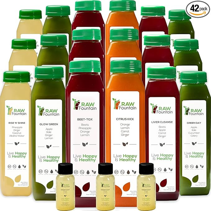 7 Day Juice Cleanse by Raw Fountain, All Natural Raw Detox Cleanse, Juicing for Body Reset, Cold ... | Amazon (US)