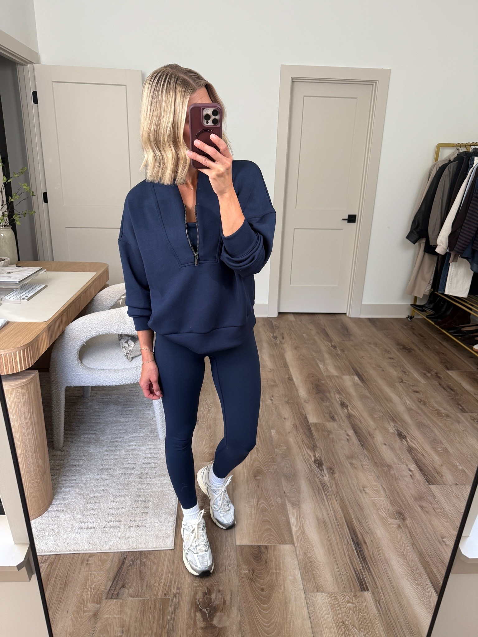 Wearing small leggings (full length), medium 1/2 zip, small cami 

@Spanx #sponsored