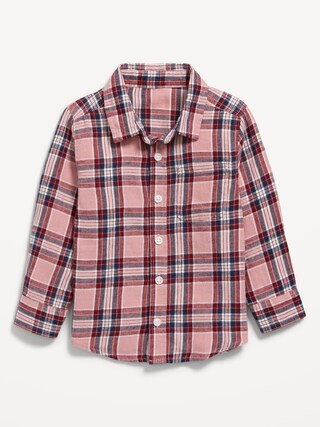 Long-Sleeve Linen-Blend Pocket Shirt for Toddler Boys | Old Navy (US)