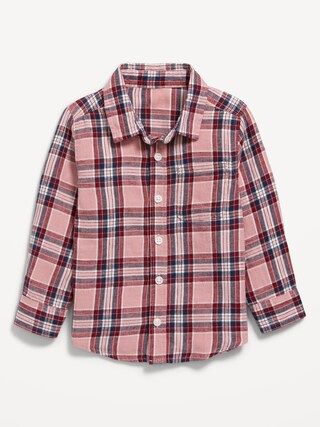 Long-Sleeve Linen-Blend Pocket Shirt for Toddler Boys | Old Navy (US)