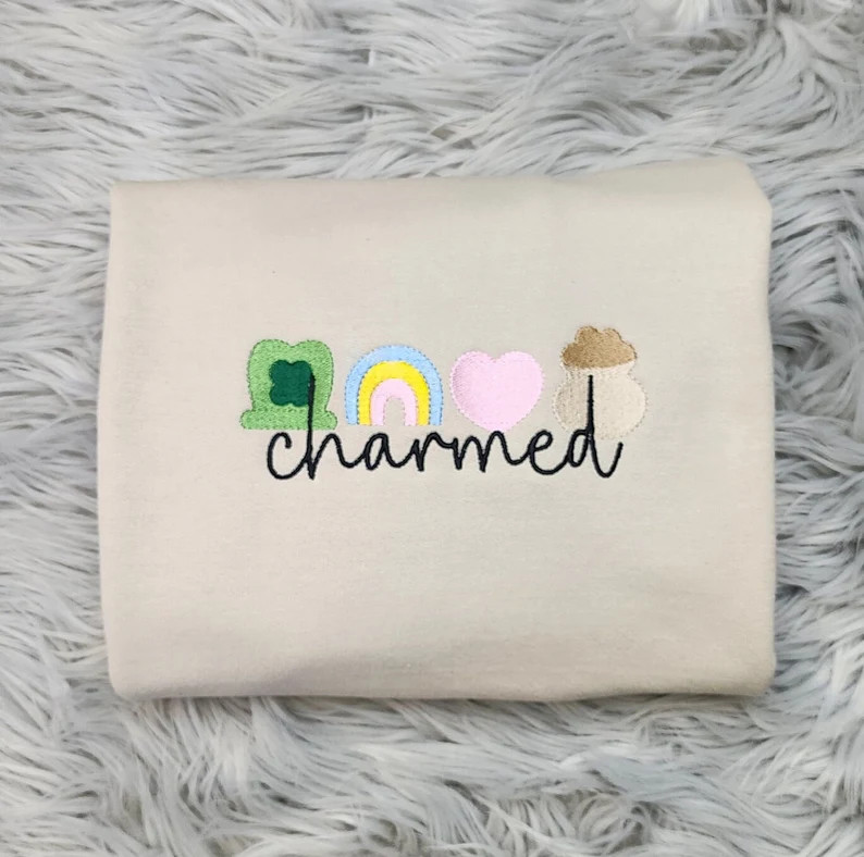 Embroidered Charm Rainbow Shamrock Sweatshirt St Patrick's Day Unisex Sweatshirt Great for Men an... | Etsy (US)