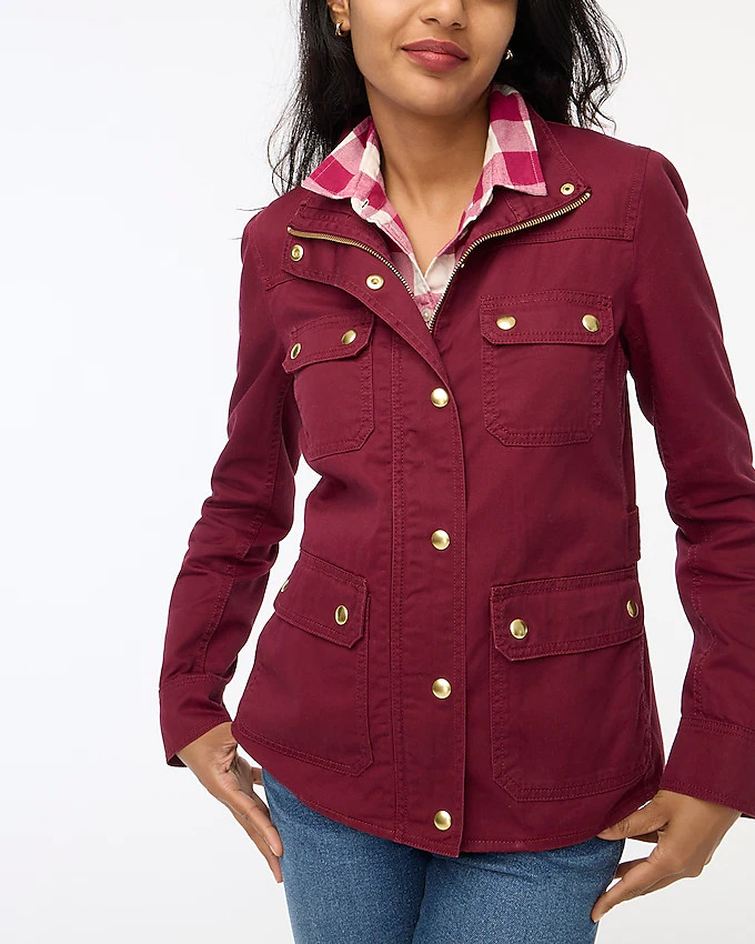 Resin-coated twill field jacket | J.Crew Factory