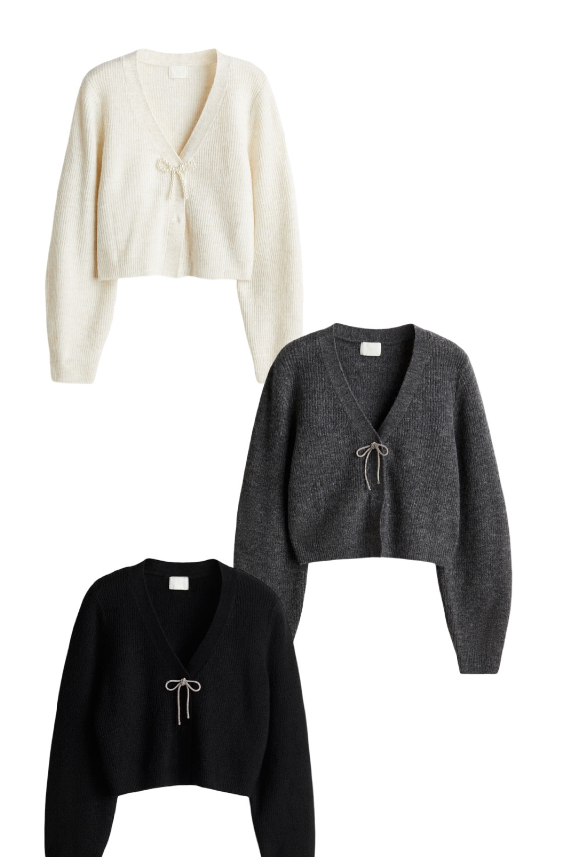 The cutest cardis! Currently 15% off for members 🖤

#pearlcardigan #hm #hmnewin #christmascardigan