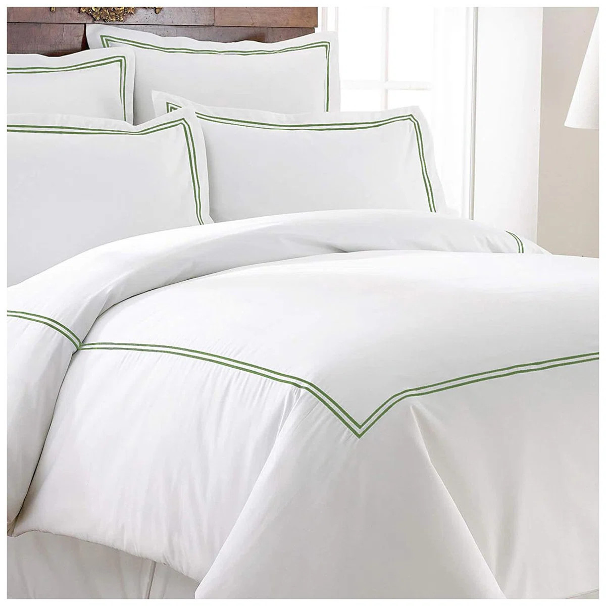 500TC Cotton Double Embroidery Sateen Solid Duvet Cover Set | Wayfair North America