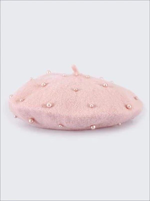 Girls Preppy Pearl Beret White / One | Mia Belle Girls