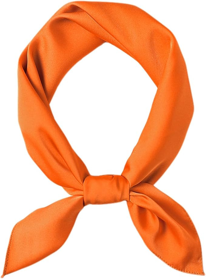 CYian Silk Feeling Head Scarf Solid Color Square Neck Scarf for Women Lightweight Handbags Hair S... | Amazon (US)