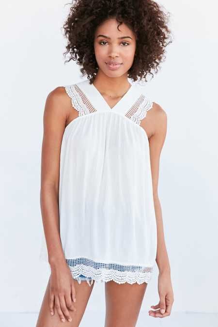 Kimchi Blue Lace Strap Tunic&nbsp;Top | Urban Outfitters US