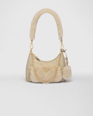 Re-Nylon and shearling mini-bag | Prada Spa US