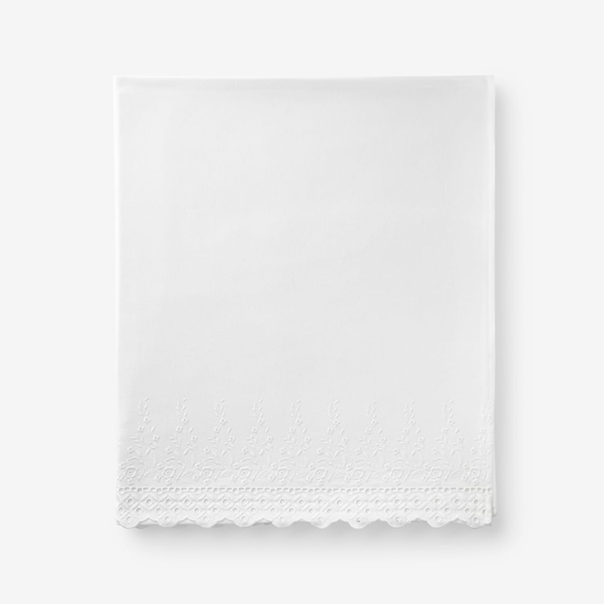 Lace Premium Ultra-Cozy Cotton Flannel Flat Bed Sheet - White, Twin/Twin XL | The Company Store