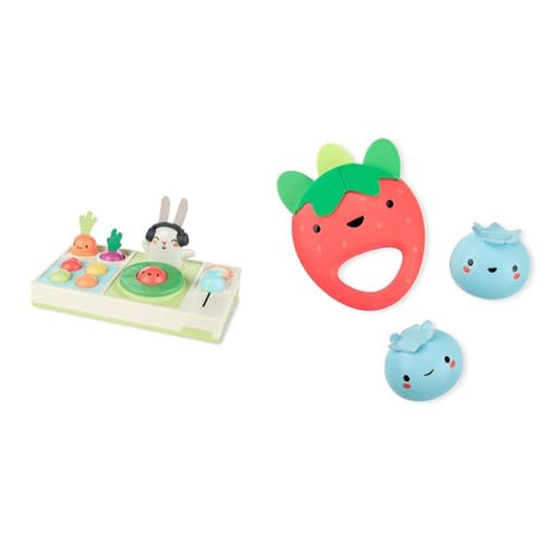 Skip Hop Baby Musical DJ Set with Lights, Songs, and Soft Textures - Farmstand Let The Beet Drop DJ Set and Strawberry Tambourine with Blueberry Shakers Baby Band | Amazon (US)