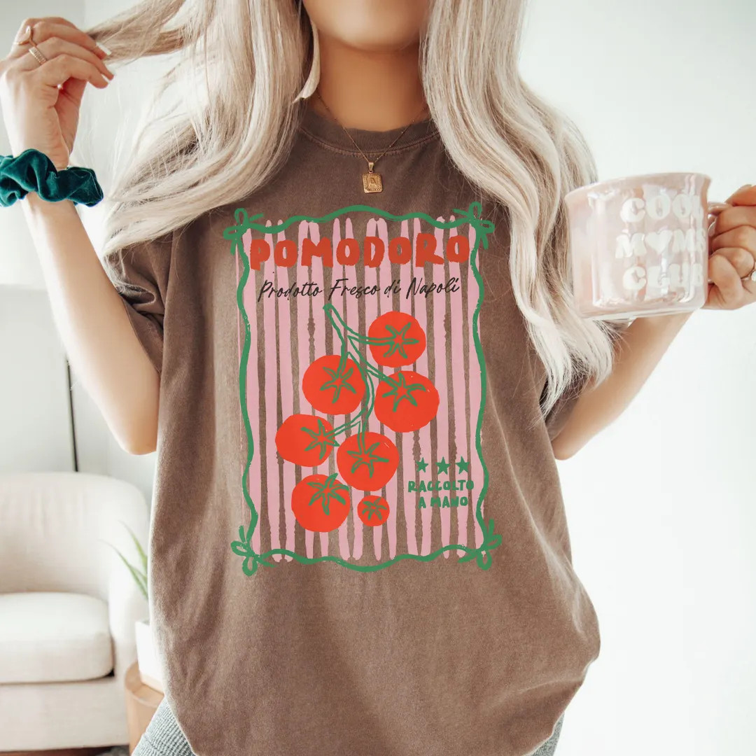 Tomato Shirt, Tomatoes Comfort Colors®shirt, Tomato Girl Summer, Oversized Summer Tee, Farmers M... | Etsy (US)