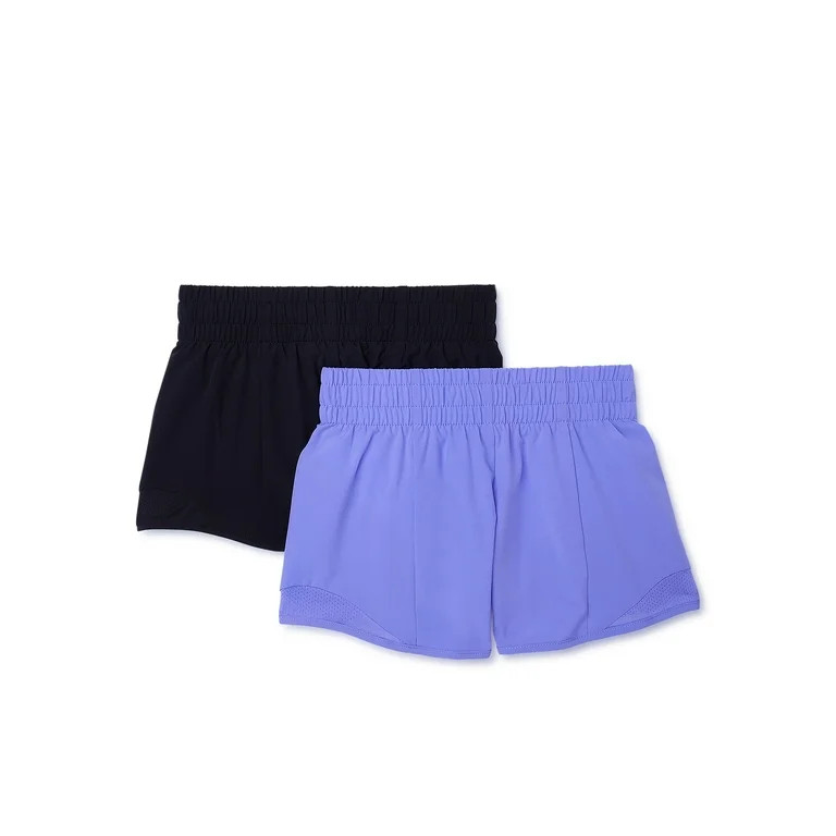 Athletic Works Girls Active Running Shorts, 2-Pack, Sizes 4-18 & Plus | Walmart (US)