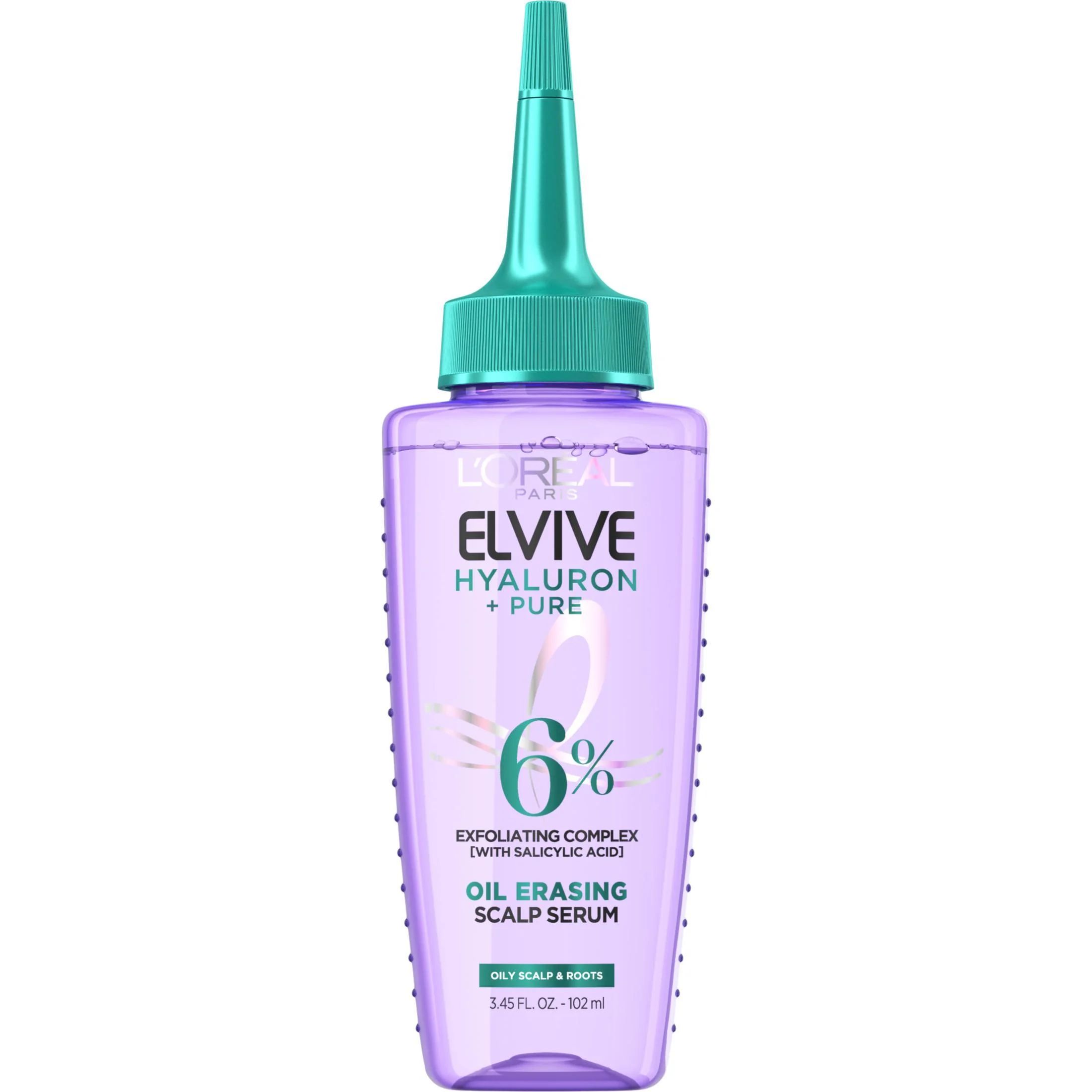 L'Oreal Paris Elvive Hyaluron Pure Oil Erasing Serum for Oily Hair, 3.45 fl oz | Walmart (US)