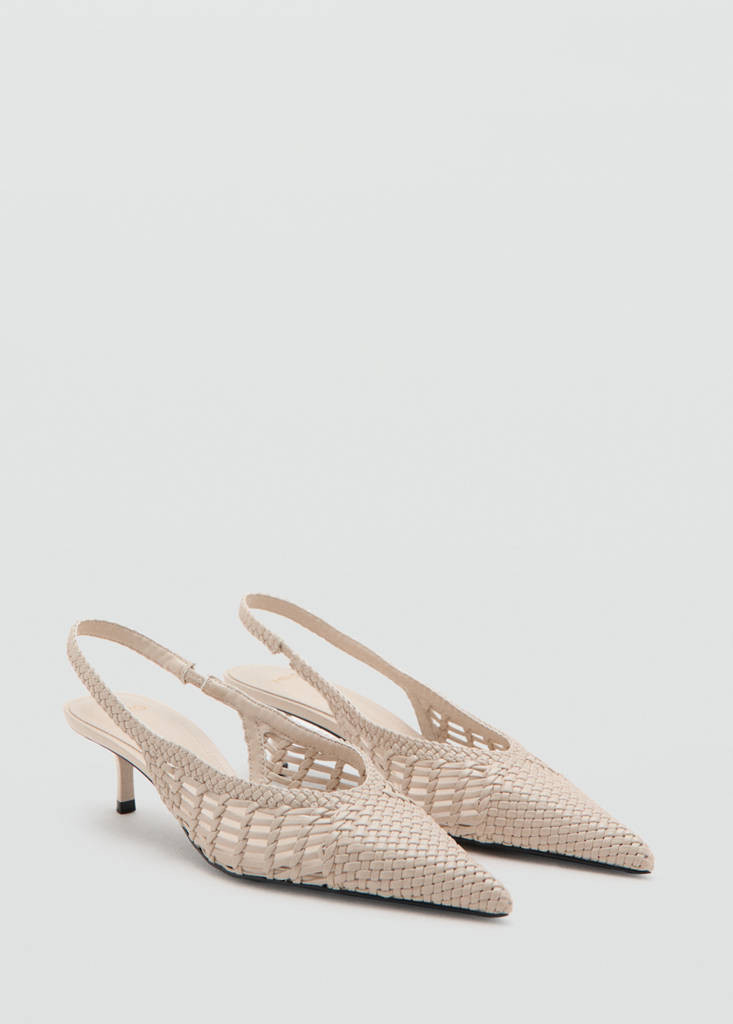Braided pointed shoe ecru - Woman - 7½ - MANGO | Mango (US/MX/AU)