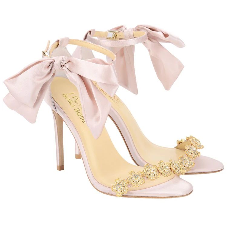 Wedding/Evening Pink Shoes With Bows | Bella Belle Shoes