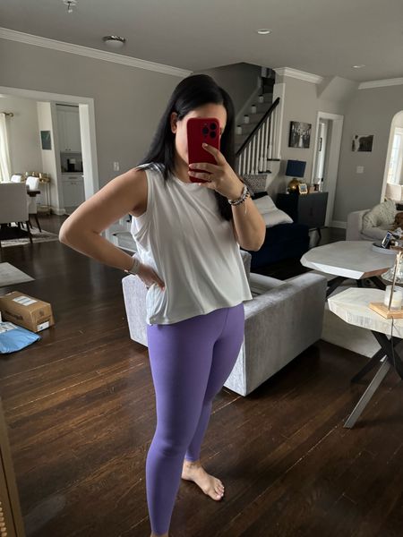 Found this amazing Amazon tank to work out in. It’s a bit boxy and cropped-just how I like them. It’s also super cool to the touch and moisture wicking. Washes and dries well! Under $20!

Some of my legging colors are on sale! The only leggings I work out in anymore. I can wear both a M and a L. 

#LTKfitness #LTKfindsunder50 #LTKmidsize
