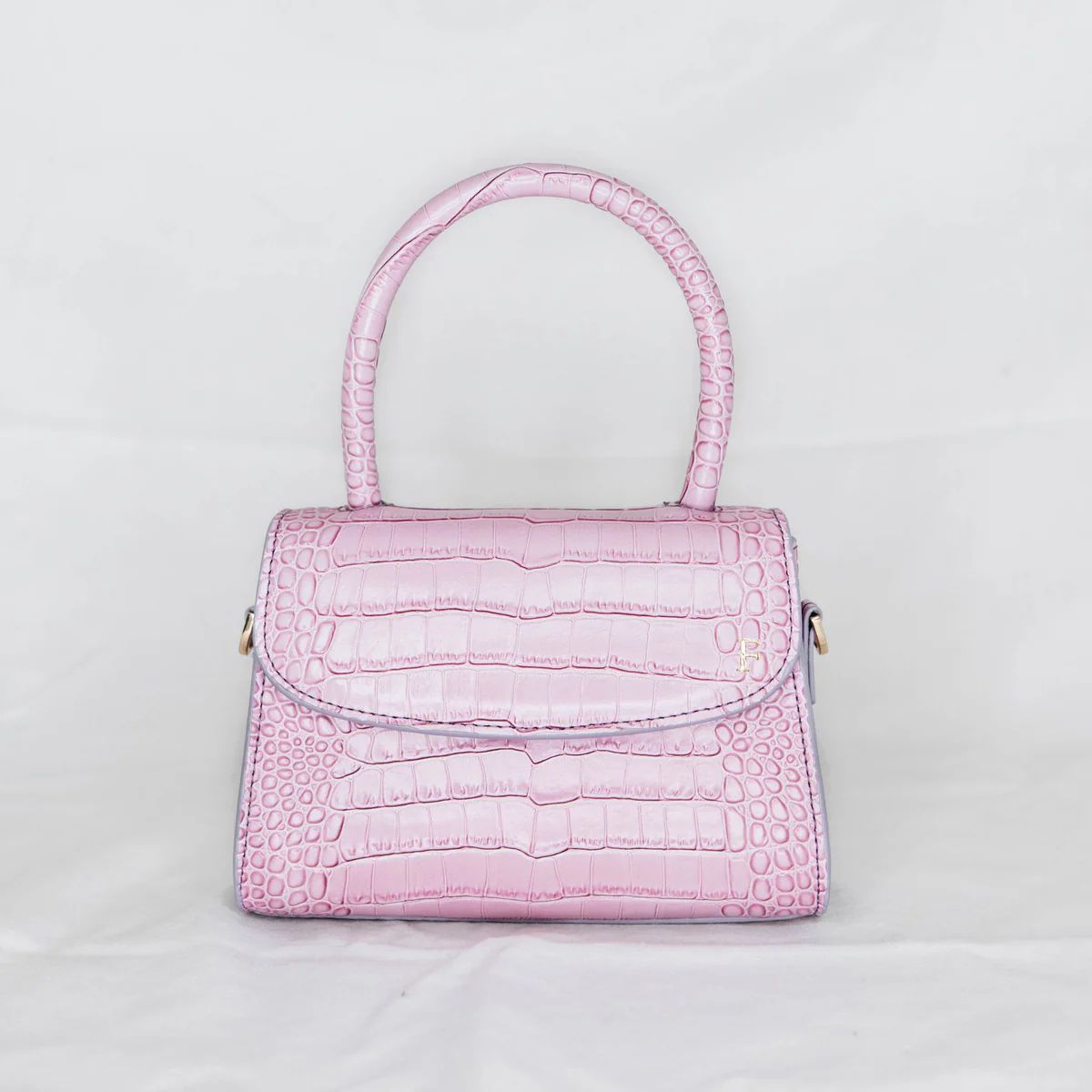 'LA' Lilac Croc Leather Grab Bag | Azurina
