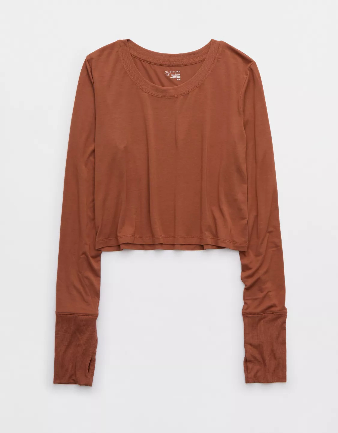 OFFLINE by Aerie Thumbs Up Cropped Long Sleeve T-Shirt | Aerie