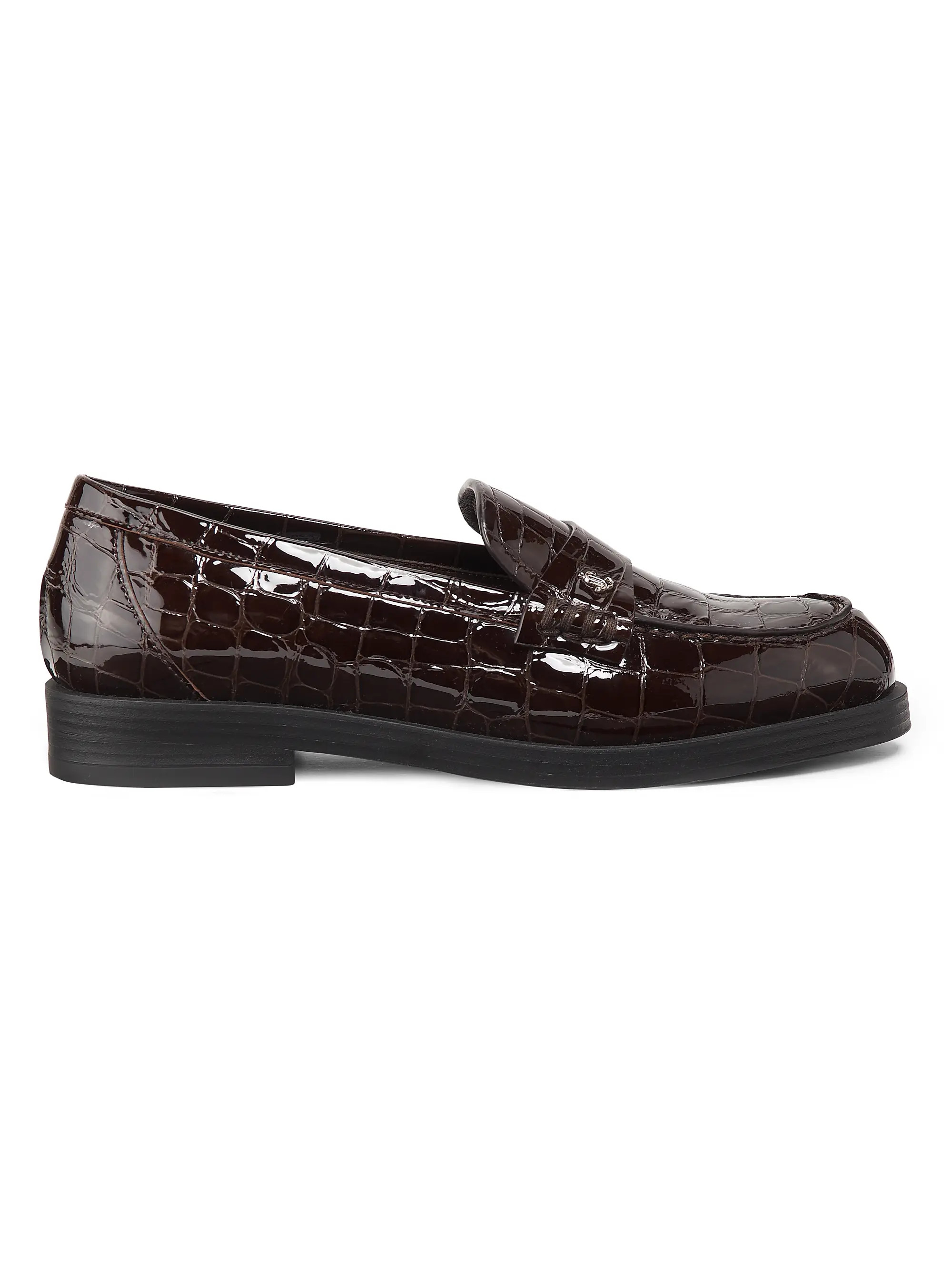 Ivy Croc-Embossed Polished Leather Loafers | Saks Fifth Avenue