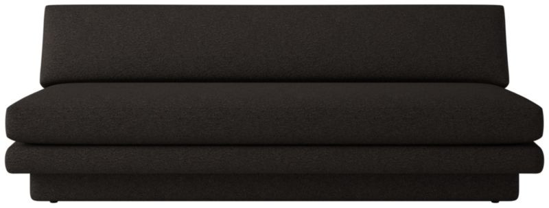 Plinth Modern Armless Black Boucle Sofa + Reviews | CB2 | CB2