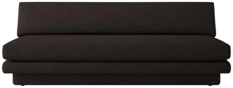 Plinth Modern Armless Black Boucle Sofa | CB2 | CB2